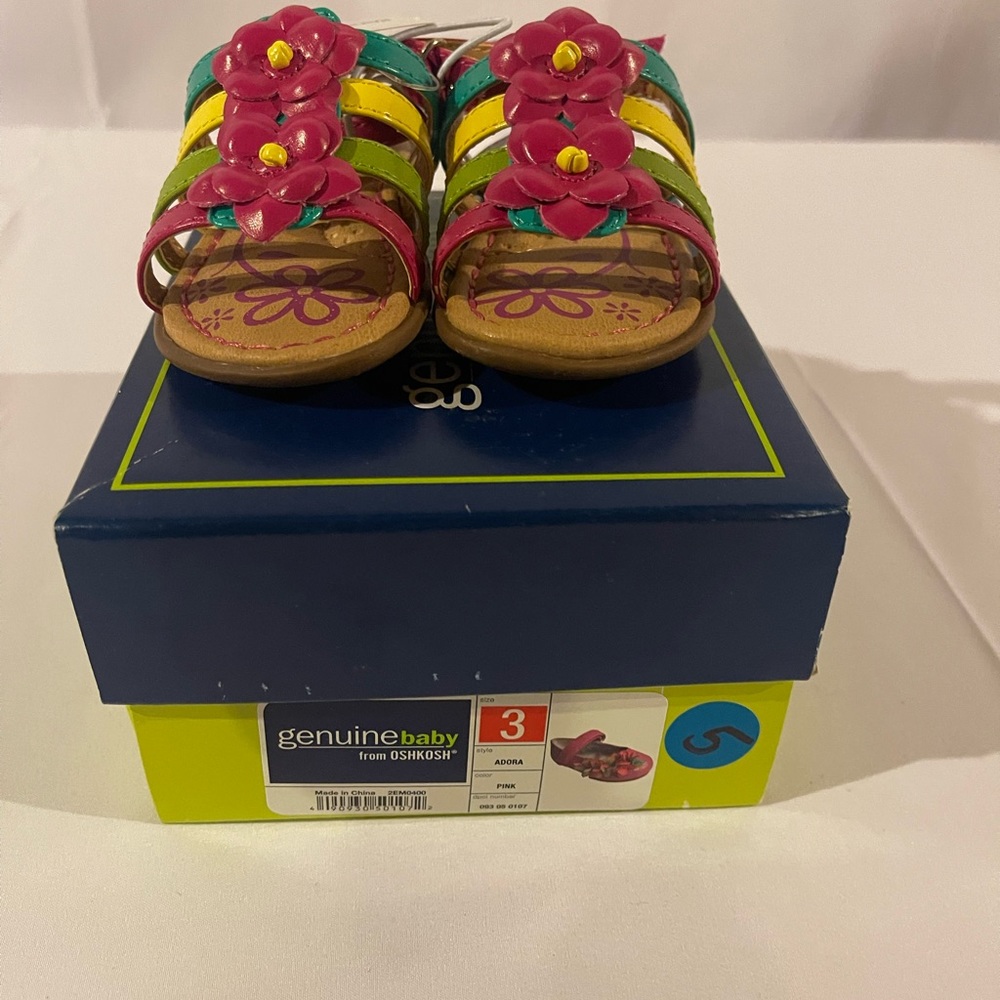 Infant Girls Genuine Kids from OshKosh™ Allie Sandal - Multicolor Size 3 NWT - Picture 5 of 5